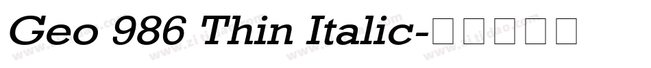 Geo 986 Thin Italic字体转换